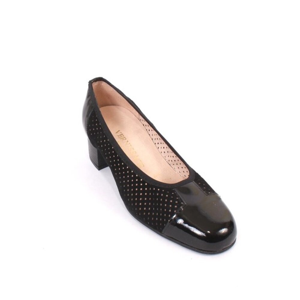 Vernissage 24002 Black Leather / Suede Heel Pumps